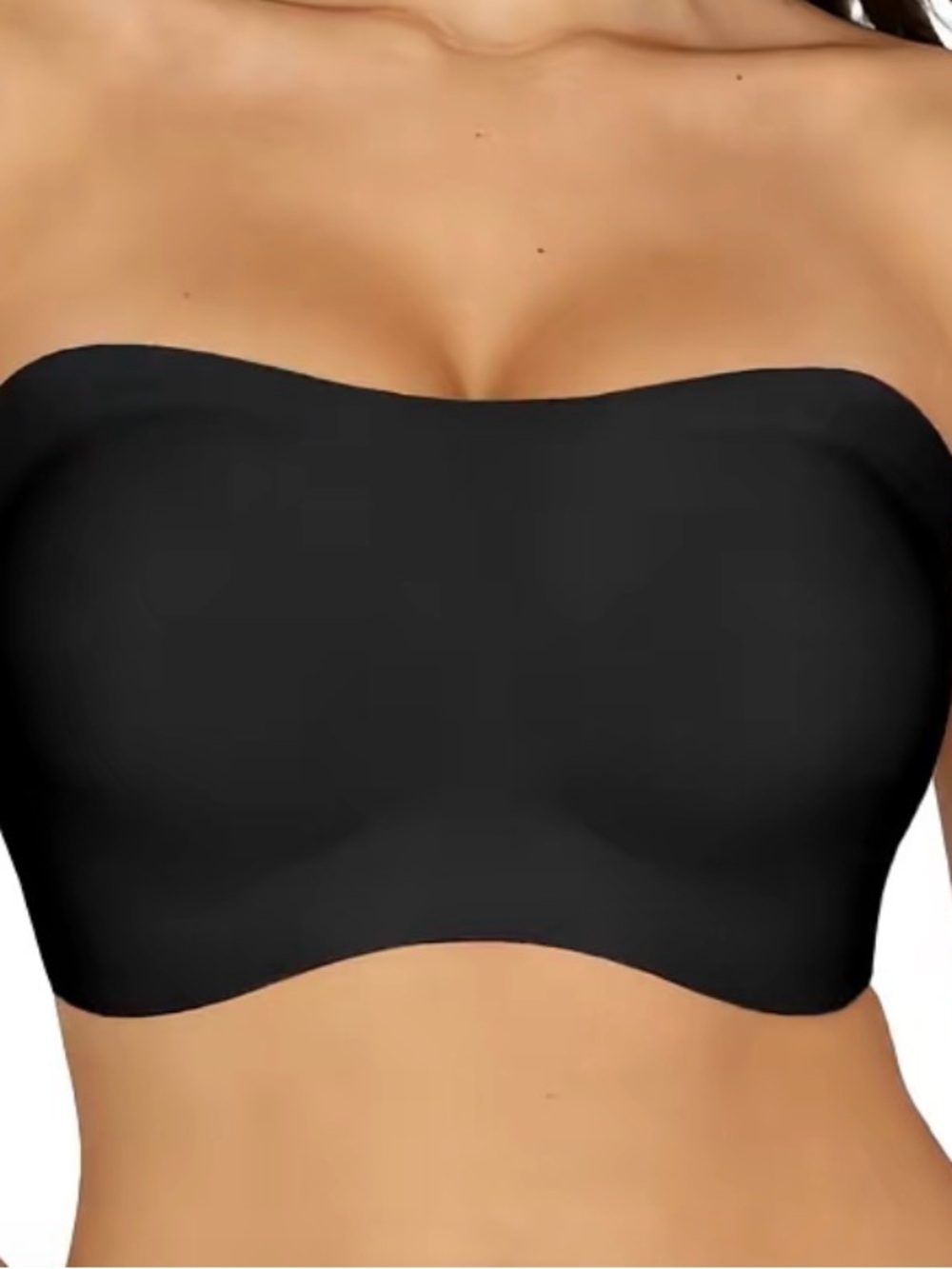 Strapless Seamless Bandeau Bra - Black